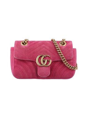 Gucci GG Marmont Pink Velour Messenger